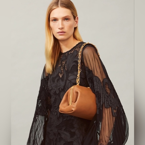 Tory Burch Cleo Leather Bag In Moose - Picture 1 of 14